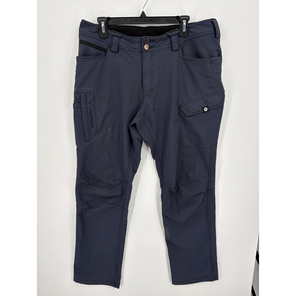 Truewerk T2 Werkpant Pants Men's 36x32 Navy Blue Stretch Workwear Cargo Utility